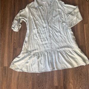 Casual Light Blue Soft Shirt Dress